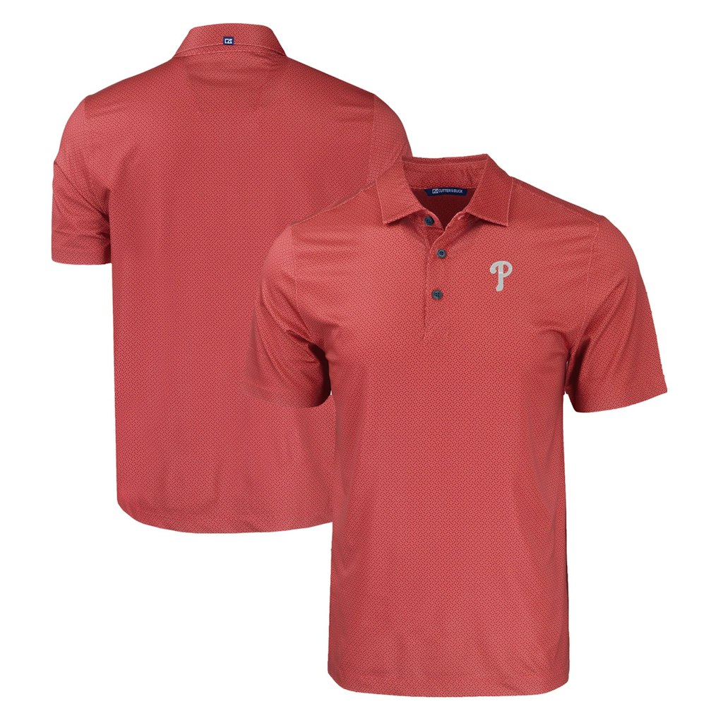 Cutter & Buck Philadelphia Phillies Pike Eco Tonal Geo Print Polo: $77.24 Cutter & Buck Philadelphia Phillies Pike Eco Tonal Geo Print Polo: $77.24