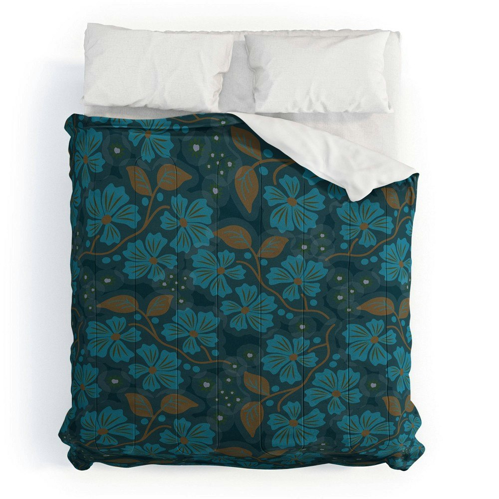 Deny Designs Mirimo Flora Blue Comforter and Sham Set: $259.99 Deny Designs Mirimo Flora Blue Comforter and Sham Set: $259.99