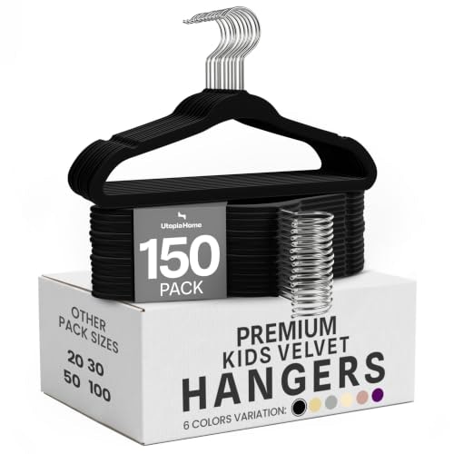 Utopia Home 11-Inch Velvet Baby Hangers 150-Pack: $38.24 Utopia Home 11-Inch Velvet Baby Hangers 150-Pack: $38.24