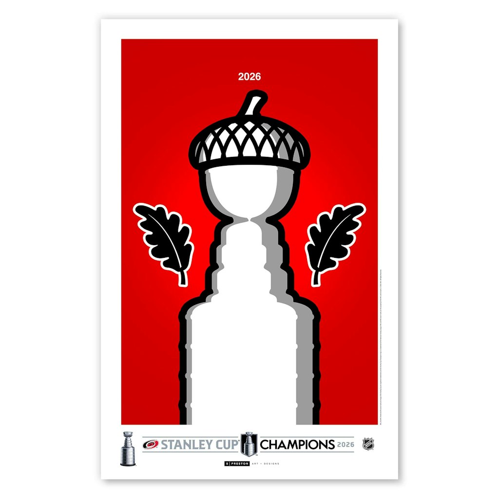 S. Preston Carolina Hurricanes 2026 Stanley Cup Champions 11x17 Minimalist Art Poster: $50