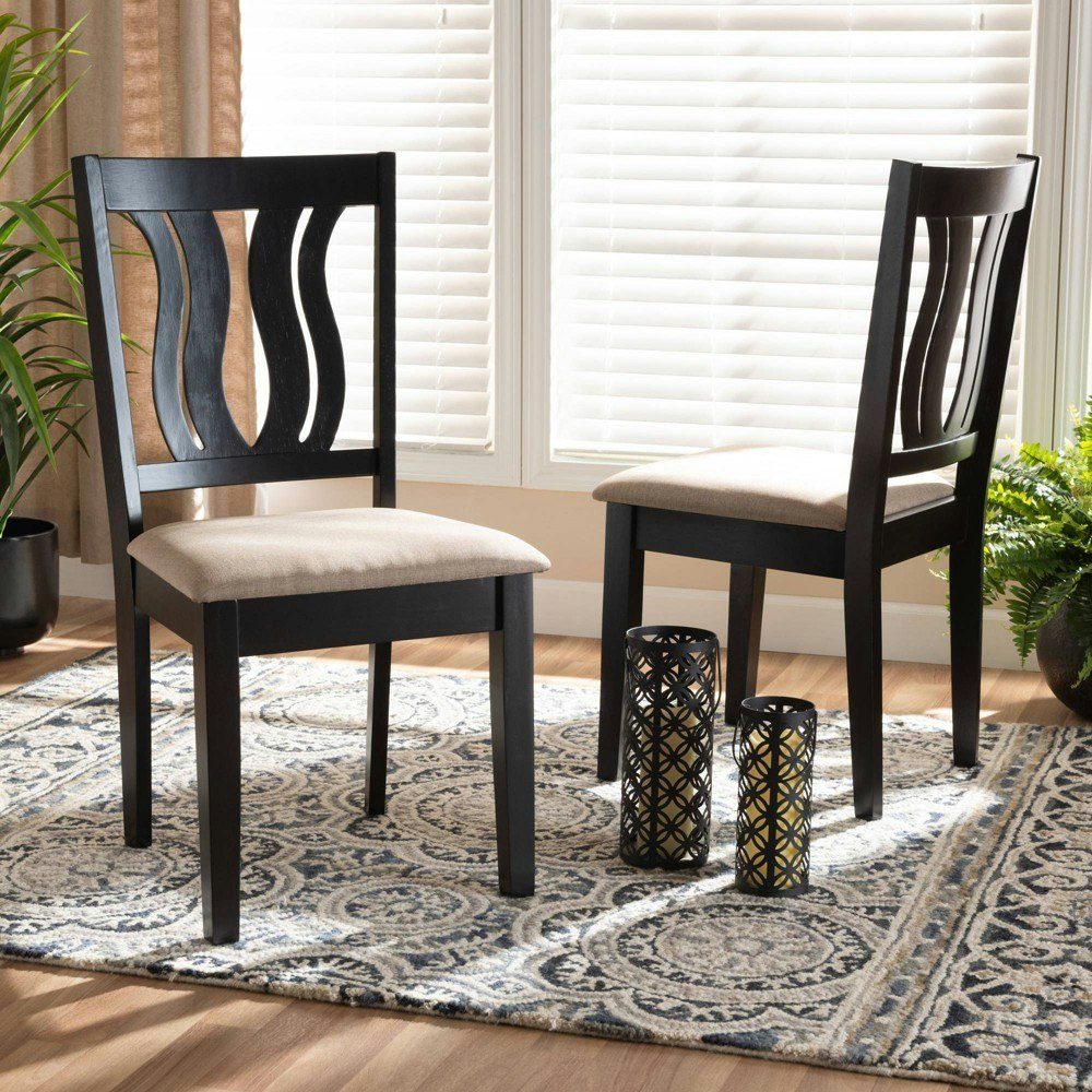 Baxton Studio Fenton Fabric and Wood Dining Chairs 2-Pack: $139.99 Baxton Studio Fenton Fabric and Wood Dining Chairs 2-Pack: $139.99
