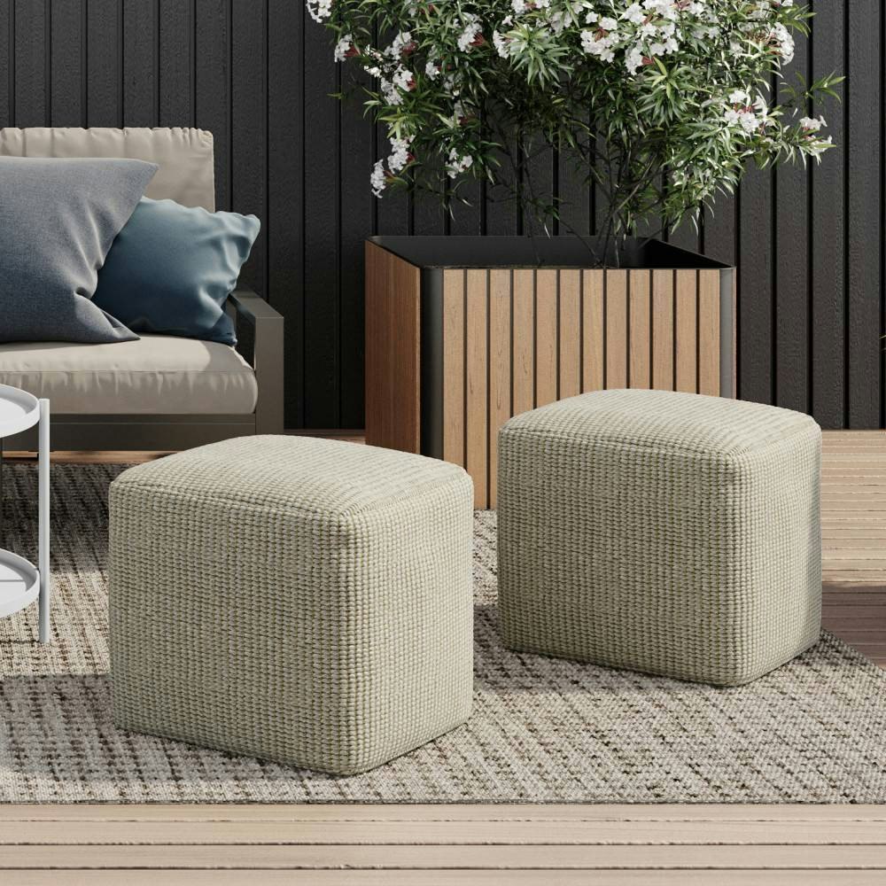 WyndenHall Isadora Square Woven Polyester Pouf: $101.99