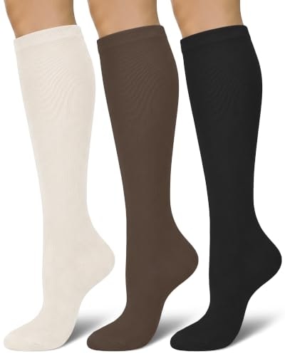 Senker Women's Cotton Knee High Socks 3-Pack: $7.64