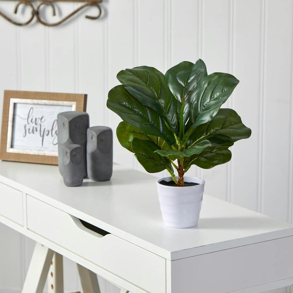 11-Inch Artificial Fiddle Leaf Fig Plant with Planter: $19.99