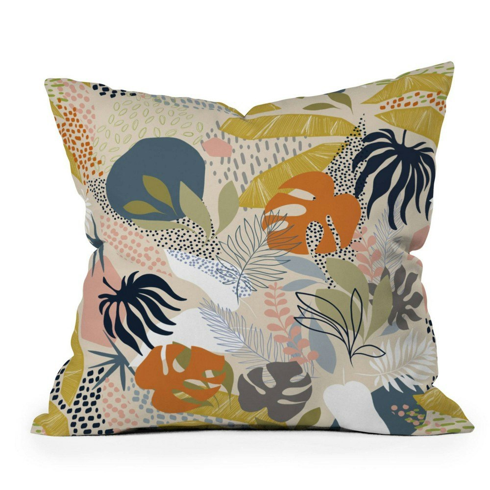 16"x16" Deny Designs Dominique Vari Tropical Foliage Square Outdoor Throw Pillow: $45.49