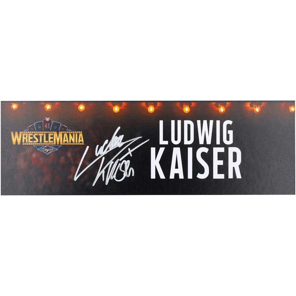 Ludwig Kaiser Autographed WrestleMania 41 Event-Used Nameplate: $299.99