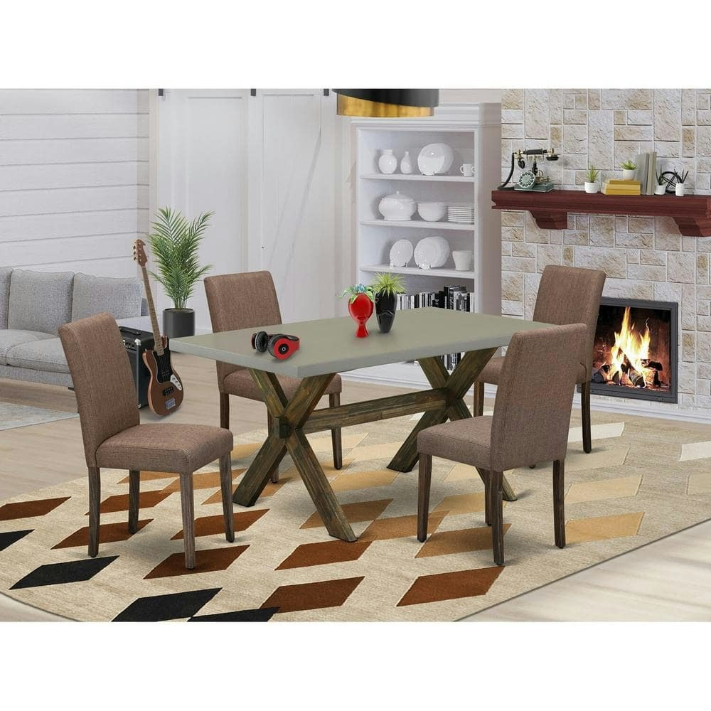 5-Piece Rectangle Solid Wood Dining Table and Upholstered Chair Set: $562.54 5-Piece Rectangle Solid Wood Dining Table and Upholstered Chair Set: $562.54