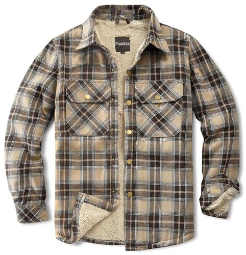 Puwasa Men's Cotton Flannel Shirt Jacket: $31.44 Puwasa Men's Cotton Flannel Shirt Jacket: $31.44