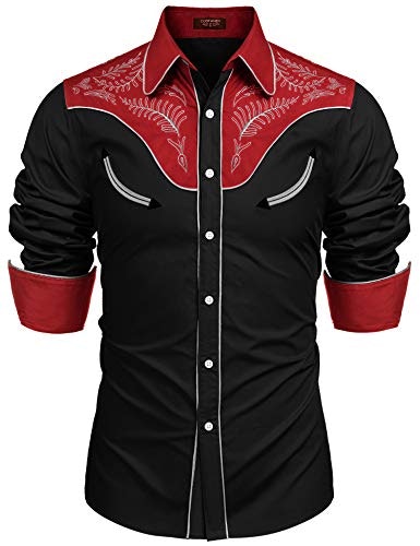 Coofandy Men's Long Sleeve Cowboy Shirt: $29.98 Coofandy Men's Long Sleeve Cowboy Shirt: $29.98