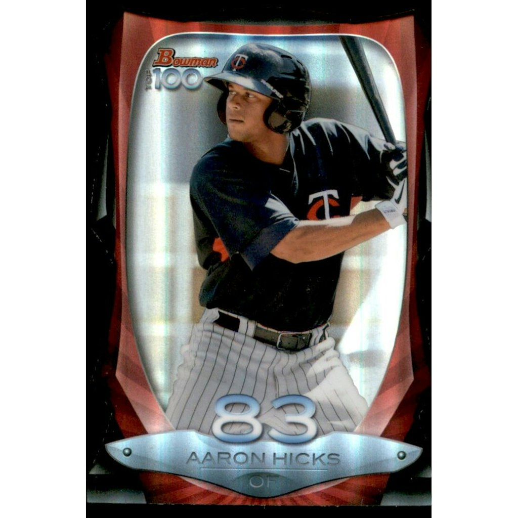2013 Bowman Aaron Hicks Top 100 Prospects Die-Cut Refractor Card: $8.40