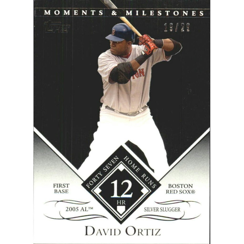 2007 Topps Moments and Milestones David Ortiz Black Card #104-12: $5.40 2007 Topps Moments and Milestones David Ortiz Black Card #104-12: $5.40
