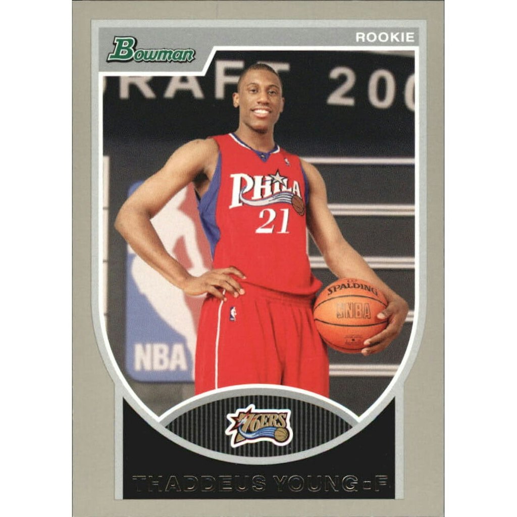 2007-08 Bowman Silver Thaddeus Young #129 Trading Card: $5.60 2007-08 Bowman Silver Thaddeus Young #129 Trading Card: $5.60