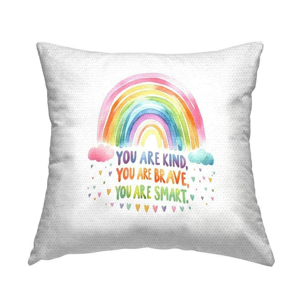 Amanda Greenwood Rainbow and Hearts Outdoor Throw Pillow: $29.49