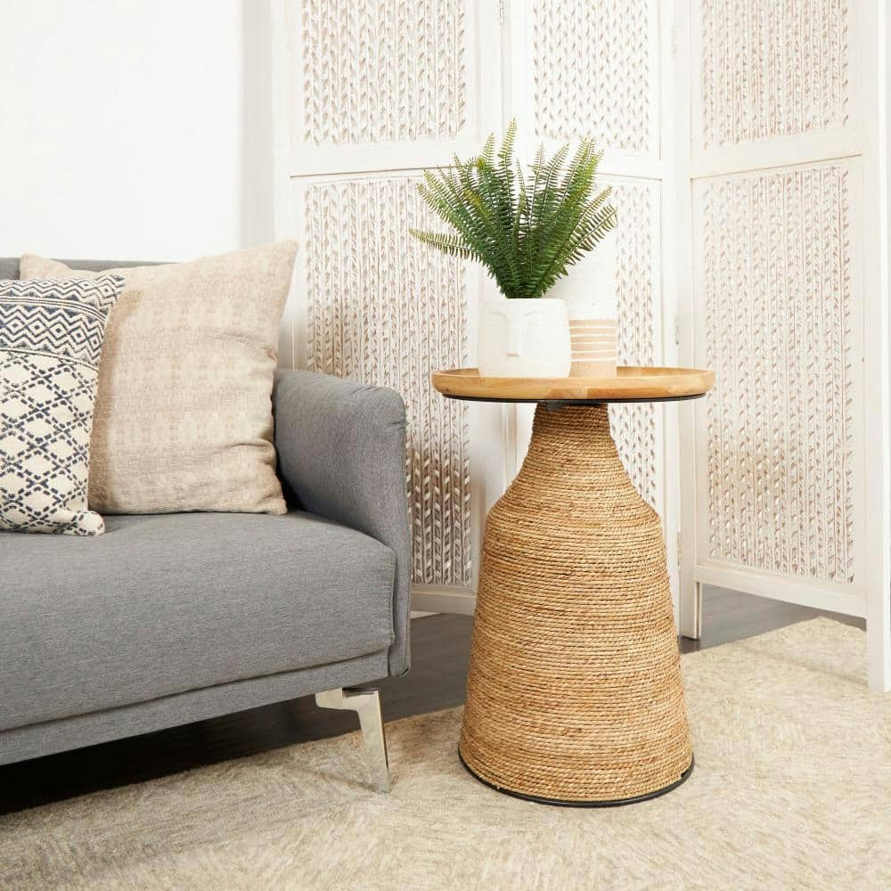 17-Inch Handmade Round Wood End Table: $144.50 17-Inch Handmade Round Wood End Table: $144.50
