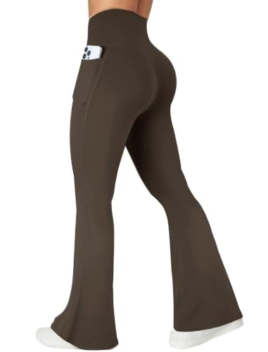 Copyleaf Women's Crossover Flare Yoga Pants with Pockets: $13.94