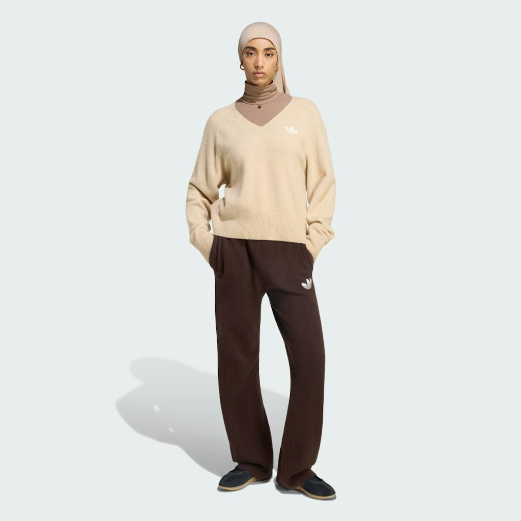 Knit V-Neck Long Sleeve Sweatshirt: $60