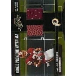 2005 Absolute Memorabilia Carlos Rogers Rookie Patch Memorabilia Card: $5 2005 Absolute Memorabilia Carlos Rogers Rookie Patch Memorabilia Card: $5