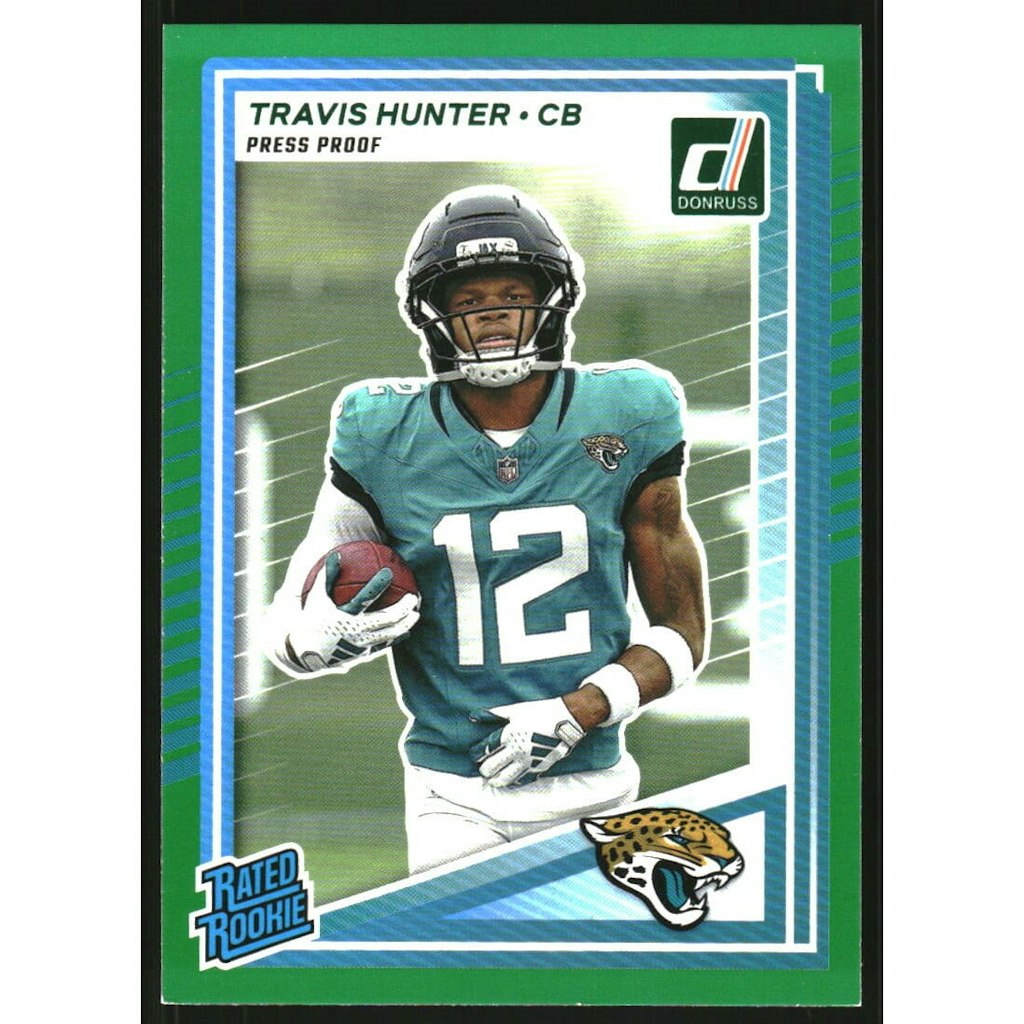 2025 Donruss Press Proof Green Travis Hunter Rookie Card: $9 2025 Donruss Press Proof Green Travis Hunter Rookie Card: $9
