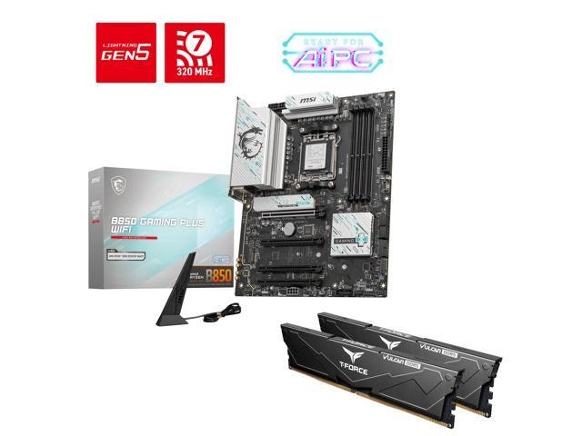 MSI B850 Gaming Plus WiFi Motherboard & 32GB RAM Bundle: $529.98 MSI B850 Gaming Plus WiFi Motherboard & 32GB RAM Bundle: $529.98