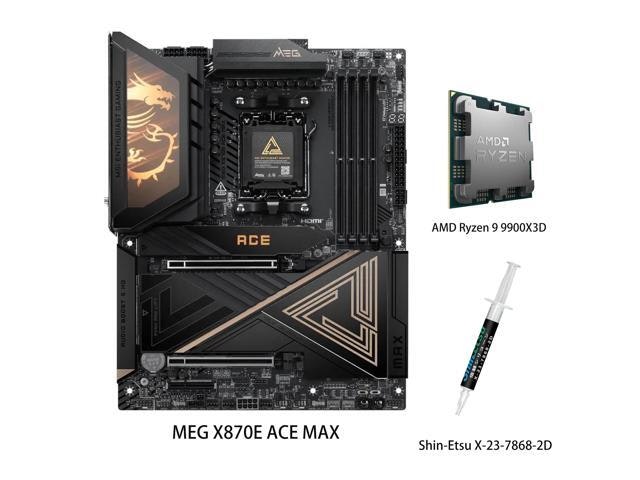 MSI MEG X870E ACE MAX Motherboard and AMD Ryzen 9 9900X3D Processor Combo: $1,799.99