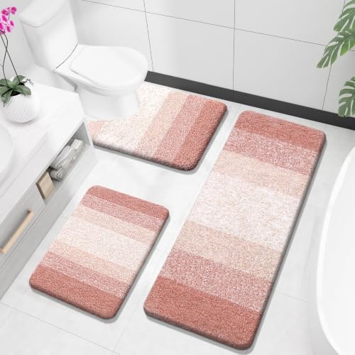 Olanly 3-Piece Microfiber Bathroom Rug Set: $50.14 Olanly 3-Piece Microfiber Bathroom Rug Set: $50.14