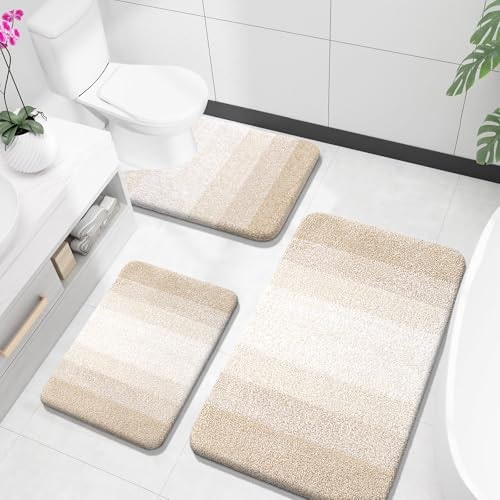 Olanly 3-Piece Microfiber Bath Mat Set: $45.98 Olanly 3-Piece Microfiber Bath Mat Set: $45.98