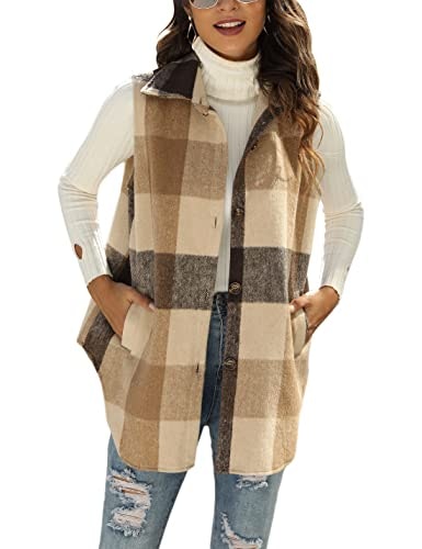 Uaneo Women's Plaid Flannel Vest: $26.39 Uaneo Women's Plaid Flannel Vest: $26.39
