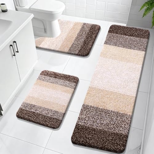 Olanly 3-Piece Microfiber Bathroom Rug Set: $51.98 Olanly 3-Piece Microfiber Bathroom Rug Set: $51.98