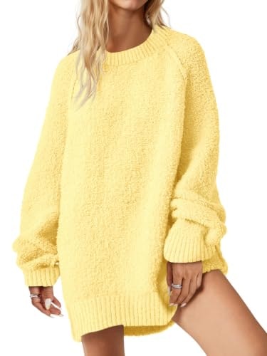 Saodimallsu Women's Oversized Fuzzy Crew Neck Sweater: $28.97 Saodimallsu Women's Oversized Fuzzy Crew Neck Sweater: $28.97