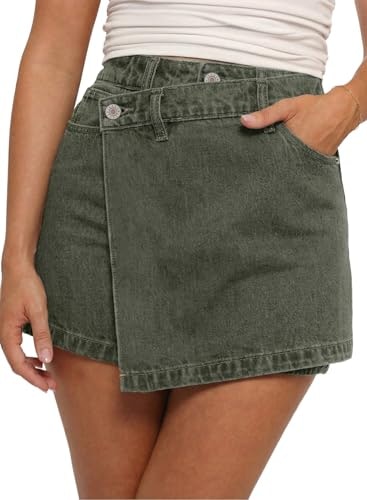 Sidefeel Women's Wrap Denim Skort: $25.49 Sidefeel Women's Wrap Denim Skort: $25.49
