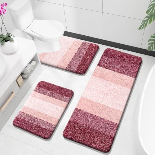 Olanly 3-Piece Microfiber Bathroom Rug Set: $46.88 Olanly 3-Piece Microfiber Bathroom Rug Set: $46.88