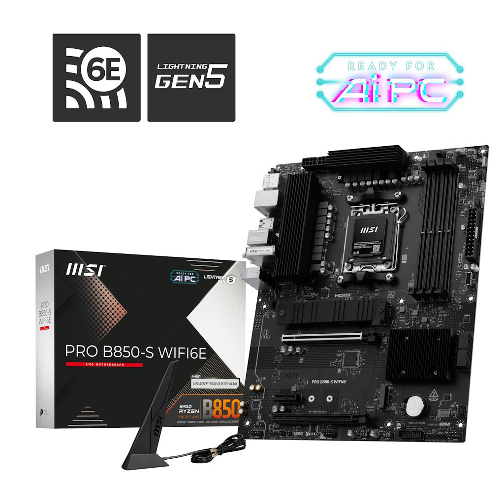 MSI PRO B850-S WiFi 6E Socket AM5 Motherboard: $149.99