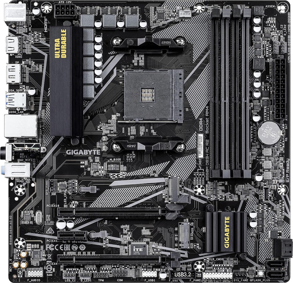 Gigabyte B550M DS3H AC R2 Micro-ATX Motherboard: $99.99