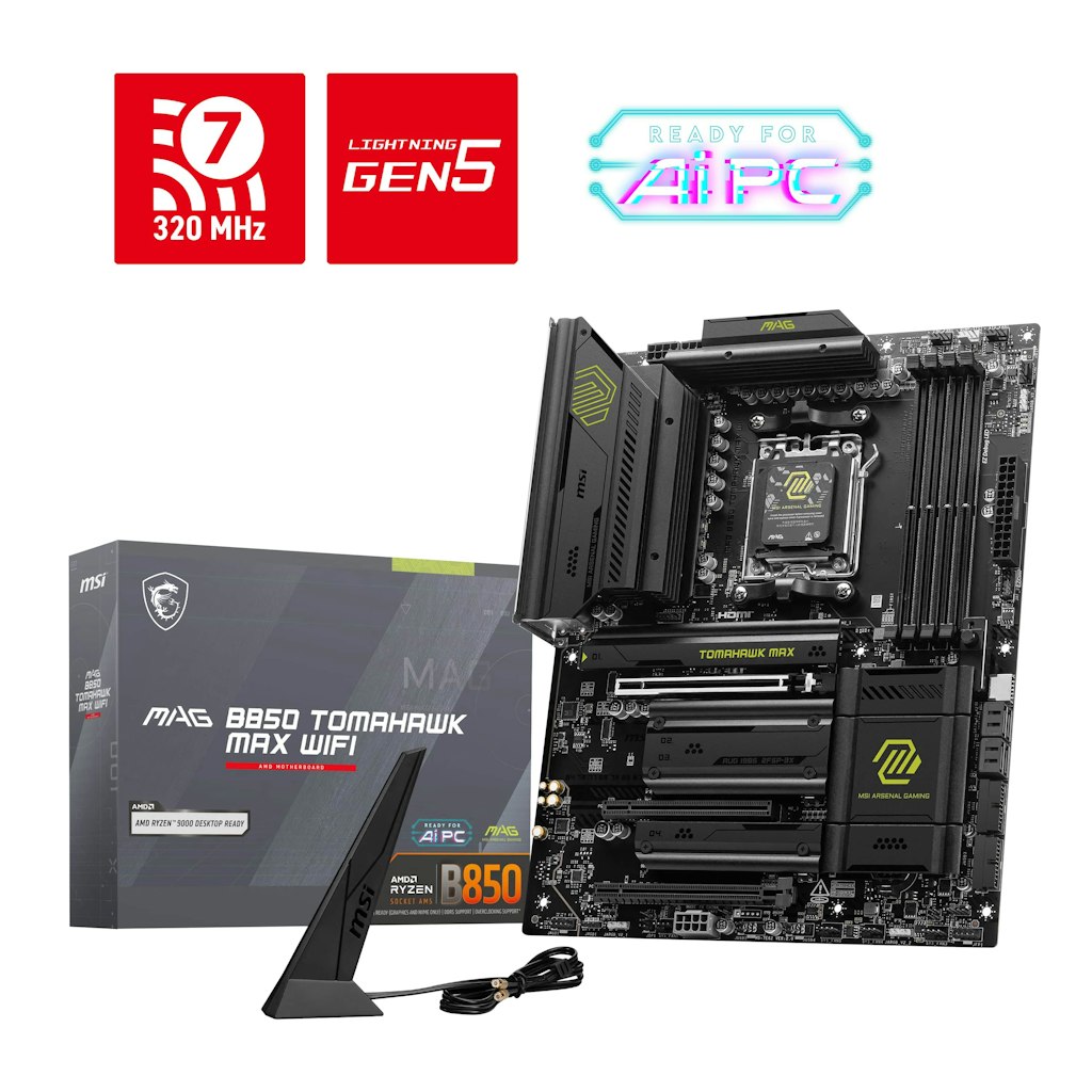 MSI MAG B850 Tomahawk Max WiFi Motherboard: $209.99