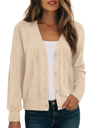 Dokotoo Women's V-Neck Button-Down Cardigan: $13.49 Dokotoo Women's V-Neck Button-Down Cardigan: $13.49