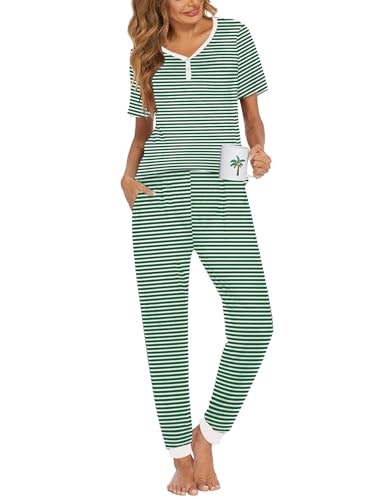 Ekouaer Women's Short Sleeve 2-Piece Pajama Set: $14.24 Ekouaer Women's Short Sleeve 2-Piece Pajama Set: $14.24
