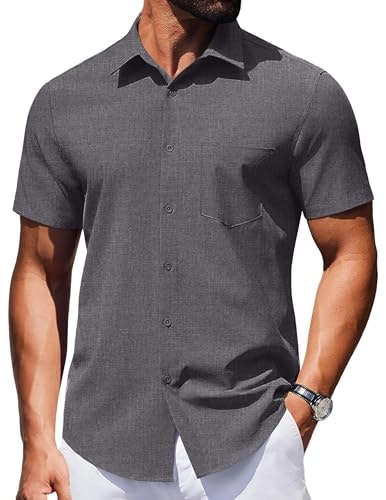 Coofandy Men's Textured Short Sleeve Button-Down Shirt: $19.98 Coofandy Men's Textured Short Sleeve Button-Down Shirt: $19.98
