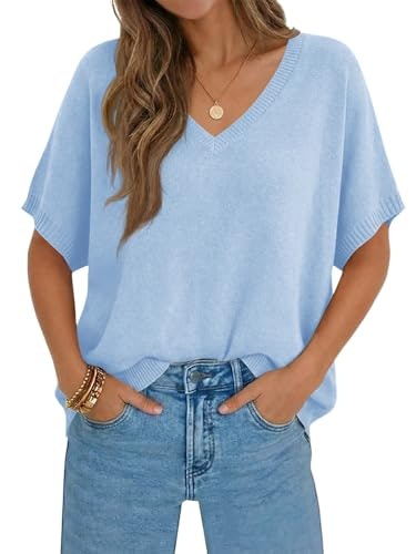 Saodimallsu Women's Oversized V-Neck Knit Pullover: $23.97 Saodimallsu Women's Oversized V-Neck Knit Pullover: $23.97