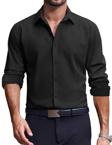 Coofandy Men's Stretch Long Sleeve Button Down Dress Shirt: $14.24 Coofandy Men's Stretch Long Sleeve Button Down Dress Shirt: $14.24