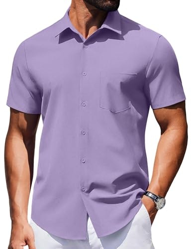 Coofandy Men's Textured Short Sleeve Button-Down Shirt: $19.98 Coofandy Men's Textured Short Sleeve Button-Down Shirt: $19.98