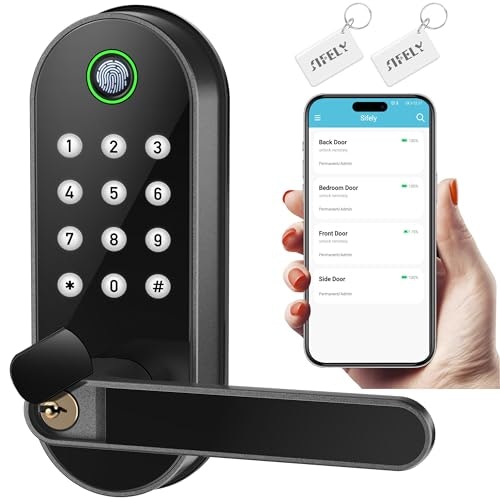 Fingerprint Smart Door Lock with Handle and Keypad: $67.96