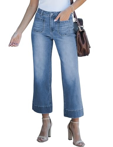 Luvamia Women's High-Waisted Wide Leg Cropped Jeans: $21.57 Luvamia Women's High-Waisted Wide Leg Cropped Jeans: $21.57