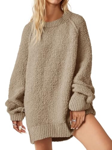 Saodimallsu Women's Oversized Fuzzy Crew Neck Sweater: $22.47 Saodimallsu Women's Oversized Fuzzy Crew Neck Sweater: $22.47