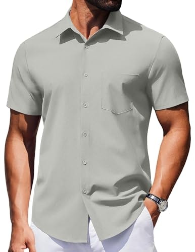 Coofandy Men's Casual Textured Short Sleeve Button Down Shirt: $19.98 Coofandy Men's Casual Textured Short Sleeve Button Down Shirt: $19.98