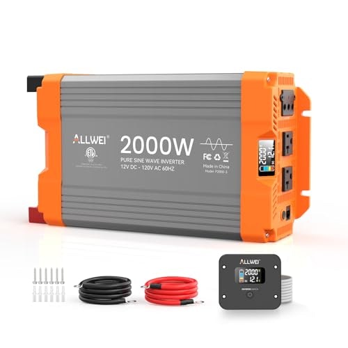 2,000W 12V DC to 120V AC Pure Sine Wave Power Inverter: $129.97 2,000W 12V DC to 120V AC Pure Sine Wave Power Inverter: $129.97