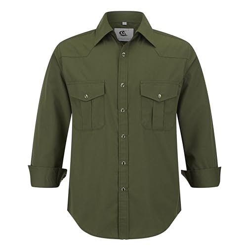 Men's Long Sleeve Western Cowboy Shirt: $26.34