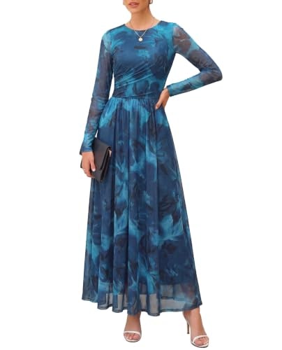 MayDiary Women's Long Sleeve Floral Print Mesh Maxi Dress: $42.49 MayDiary Women's Long Sleeve Floral Print Mesh Maxi Dress: $42.49