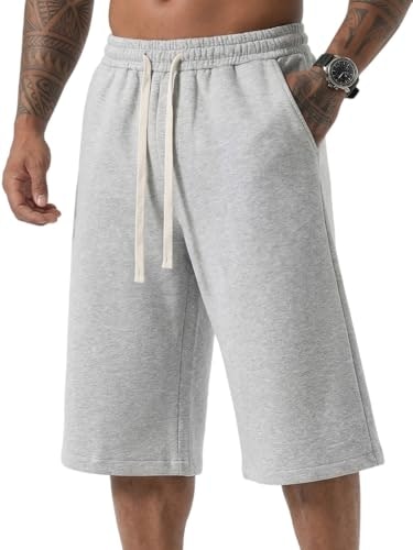 Zuy Men's 11-inch Cotton Fleece Capri Sweat Shorts: $16.99