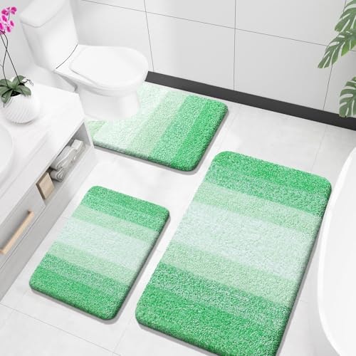 Olanly 3-Piece Microfiber Bathroom Rug Set: $45.98