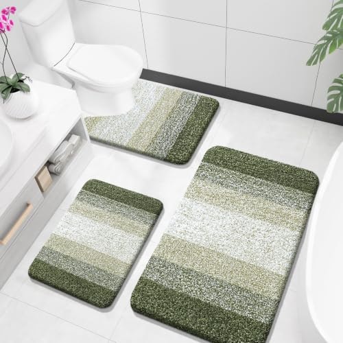 Olanly 3-Piece Microfiber Bathroom Rug Set: $48.44 Olanly 3-Piece Microfiber Bathroom Rug Set: $48.44